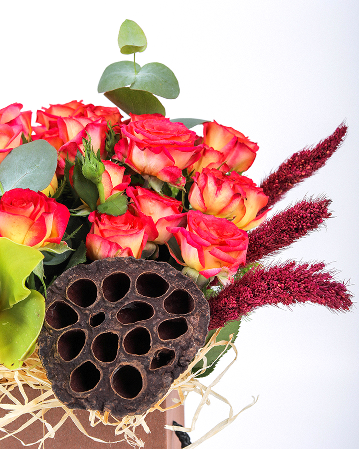 Kutuda Çardak Gül Ve Cymbidium Orkide