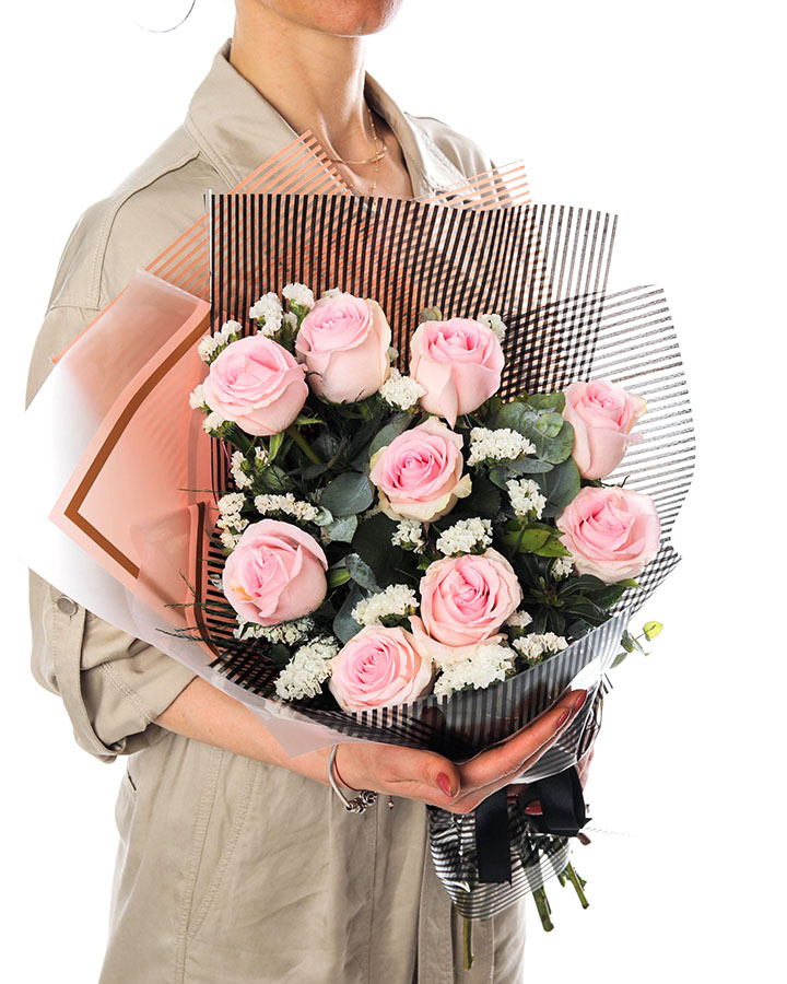 Sevgi Dokunuşu Pembe Gül Buketi